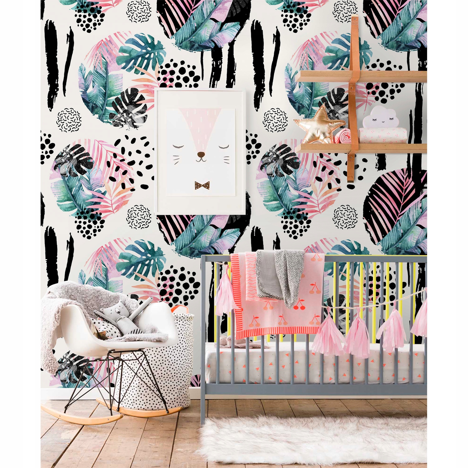 

Tapeta flizelinowa Tęczowa dżungla 416x254 + klej