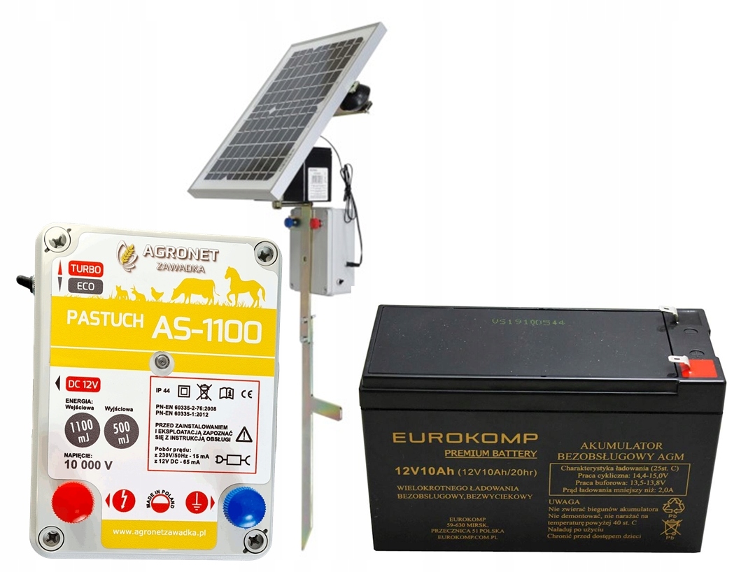 

Pastuch Zestaw Solarny Z Pastuchem AS-1100 12V/230