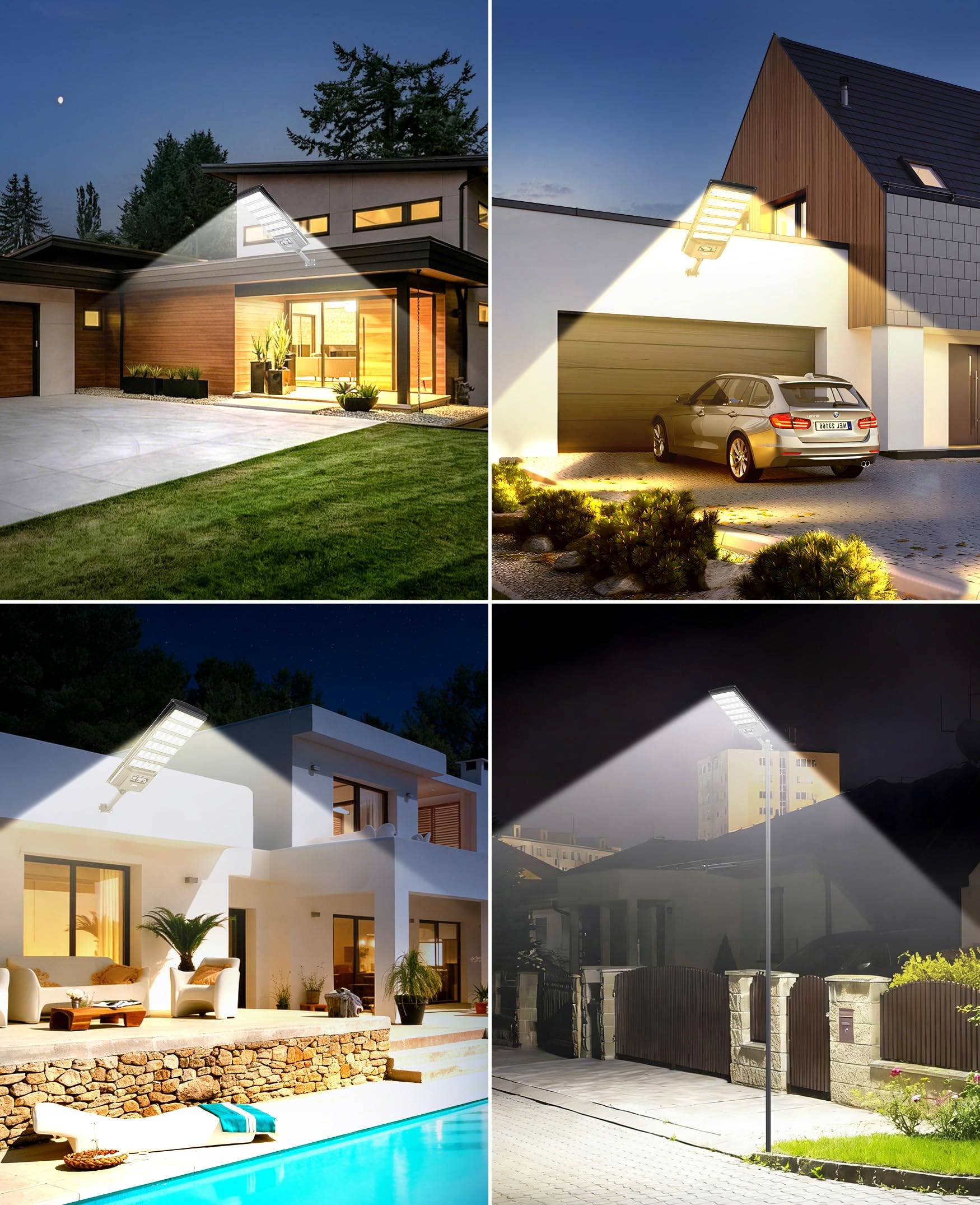 JAYNLT Lampa Solarna Zewnętrzna z Czujnikiem Ruchu IP67 6500K 2 Sztuki — miniatura 8
