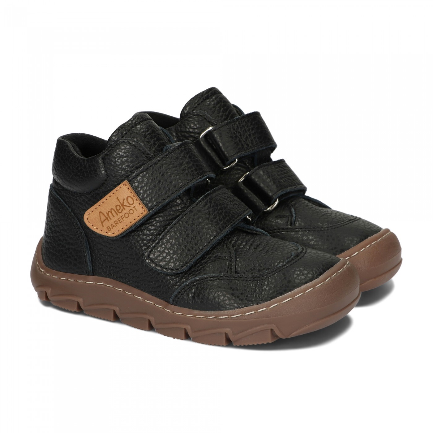 Buty skórzane, przejściowe, ocieplane Ameko Barefoot Ringo Black 23