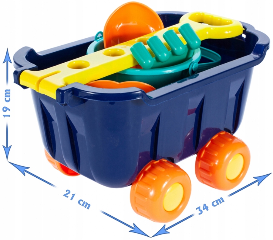 WÓZEK DO PIASKU ZESTAW ZABAWEK DO PIASKOWNICY NA PLAŻĘ DLA DZIECI 7 elem. Marka Stator