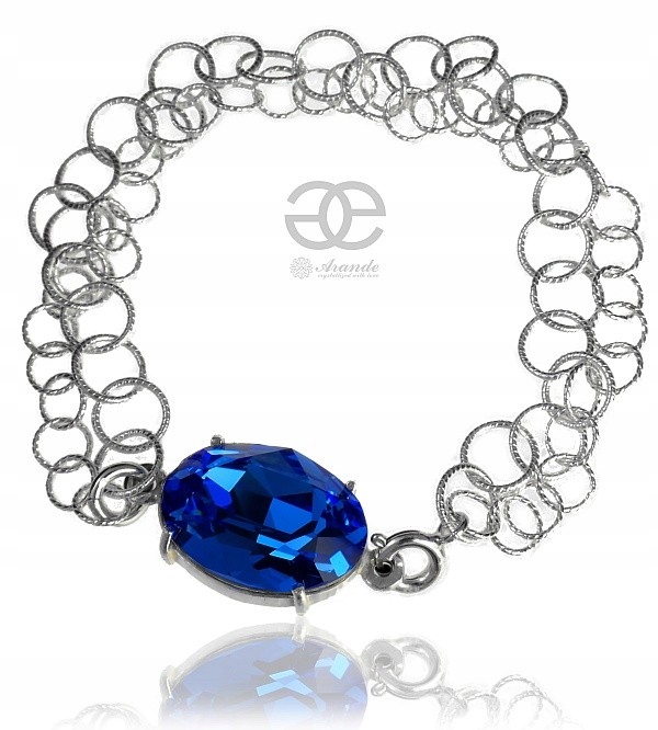 Krásný náramek Krystaly Sapphire Stříbro