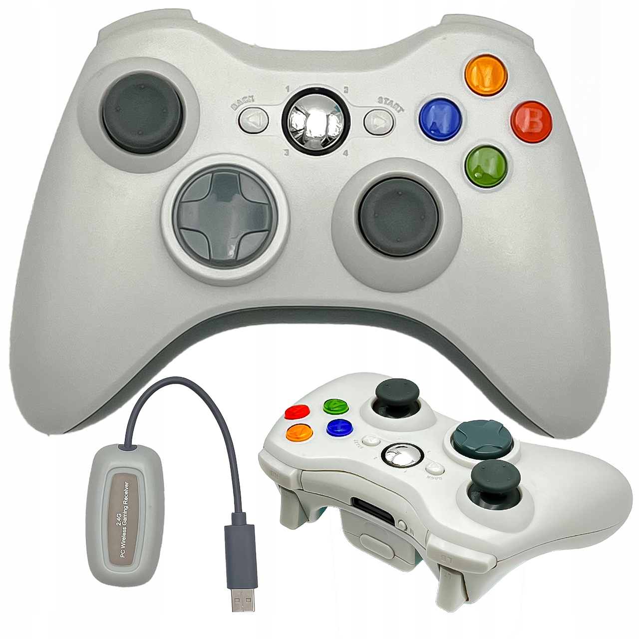 Kontroler do Xbox 360 Pad Bezprzewodowy Biały akumulator