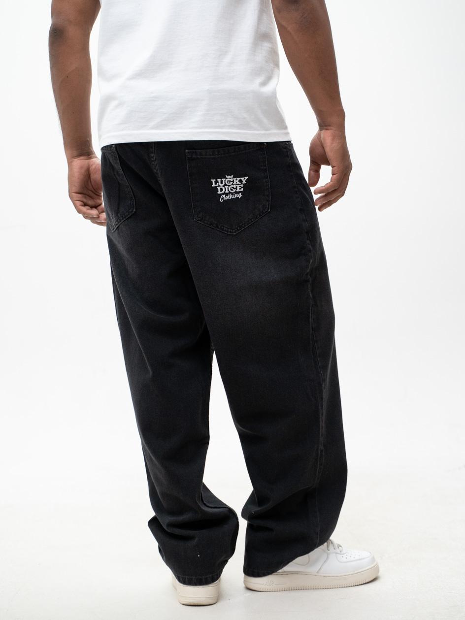 Kalhoty Lucky Dice Jeans Baggy Black White vel. L