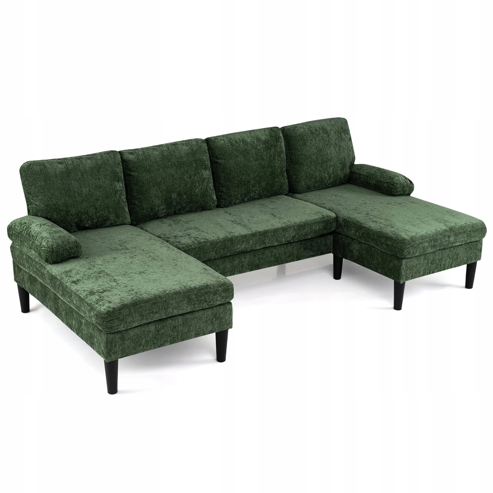 Narożna kanapa dla 5-6 osób zielona sofa do salonu