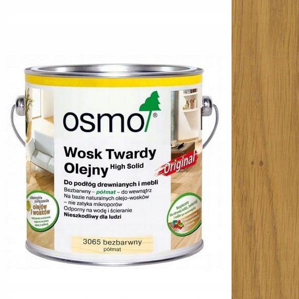Wosk Twardy olejny Osmo 3065 Bezbarwny Półmat 2,5 l