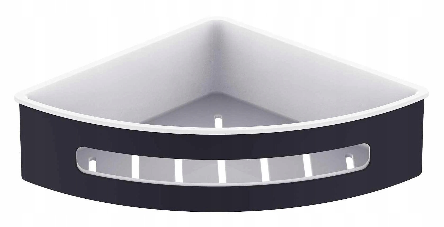 Stella rohový košík, plastová vložka bílá 16.068-B černá matná