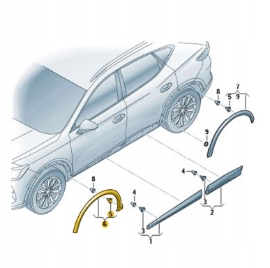 NAKŁADKA NADKOLA PRAWY PRZÓD CUPRA ORYGINAL 5FF853718G 9DG