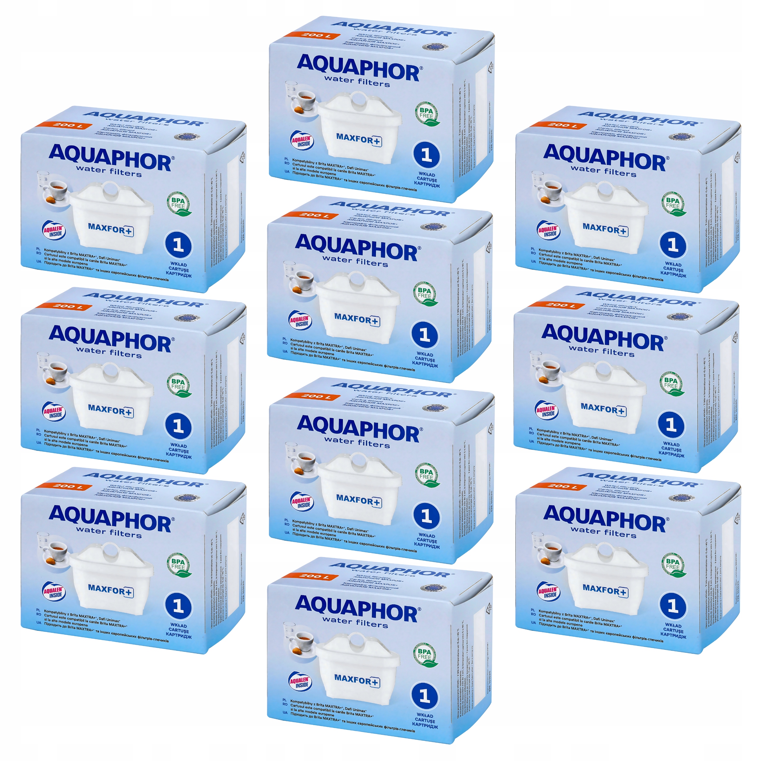 Wkłady filtrujące, filtry wody Aquaphor B25 Maxfor+ kpl. 10 szt. do dzbanka