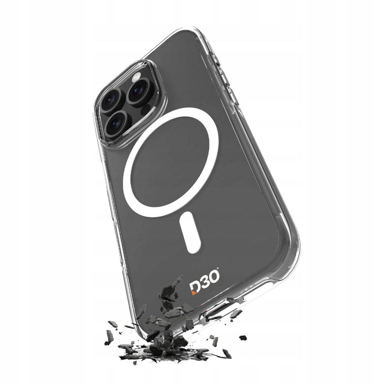 Silikónové puzdro Puro Impact Clear D3O pre Magsafe pre iPhone 16Pro Max