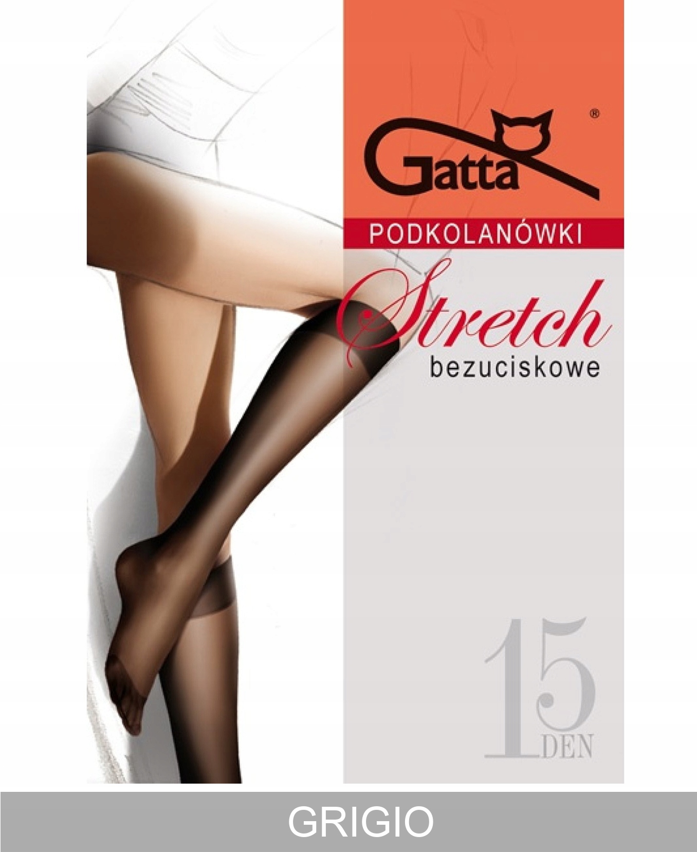 

Gatta Podkolanówki Stretch 15 Den wz.00/UNI/Grigio
