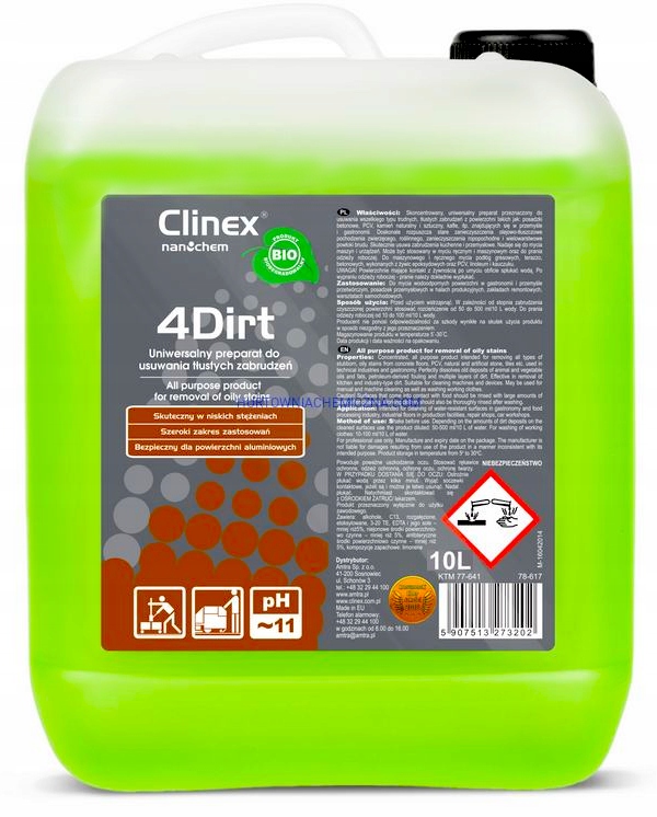 

Clinex 4Dirt 10L odtłuszczacz trudnych zabrudzeń