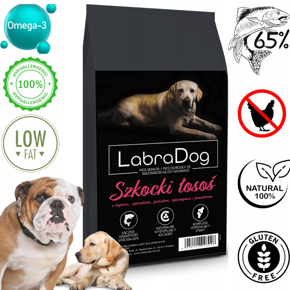 Levně LabraDog Superfood Light/Sterylised Skotský losos 65% po sterilizaci 2 kg