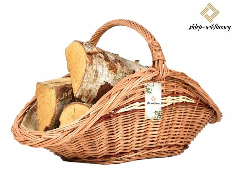 Polský krbový koš na palivové dřevo do krbu Košík 56 cm Obšitý