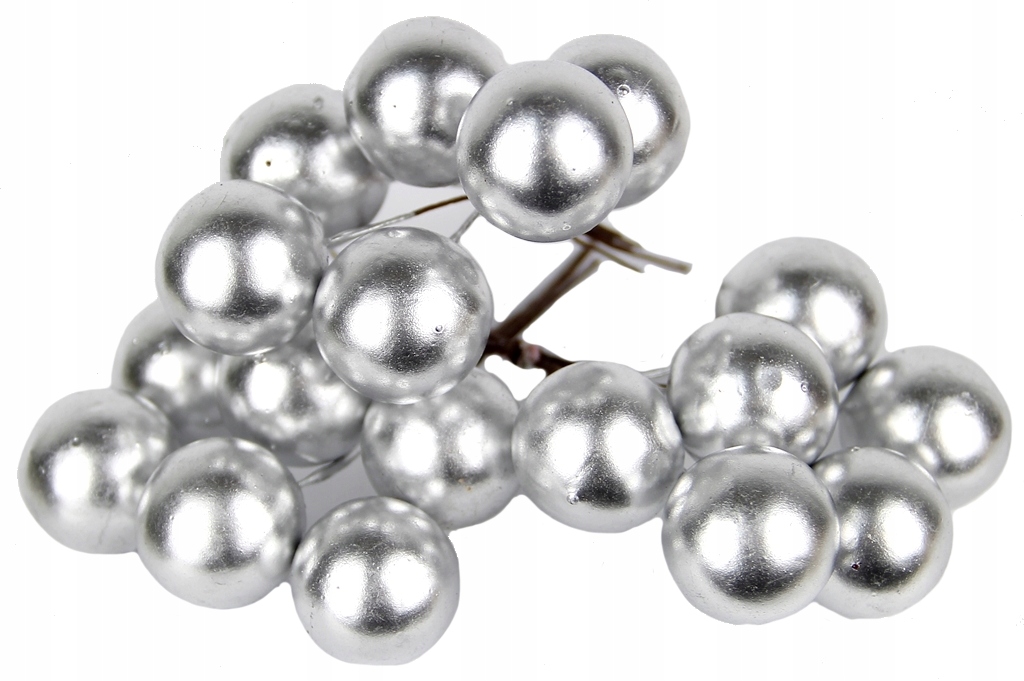 

Kpl.18x Srebrne Kulki perełki na druciku Śr. 2,5cm