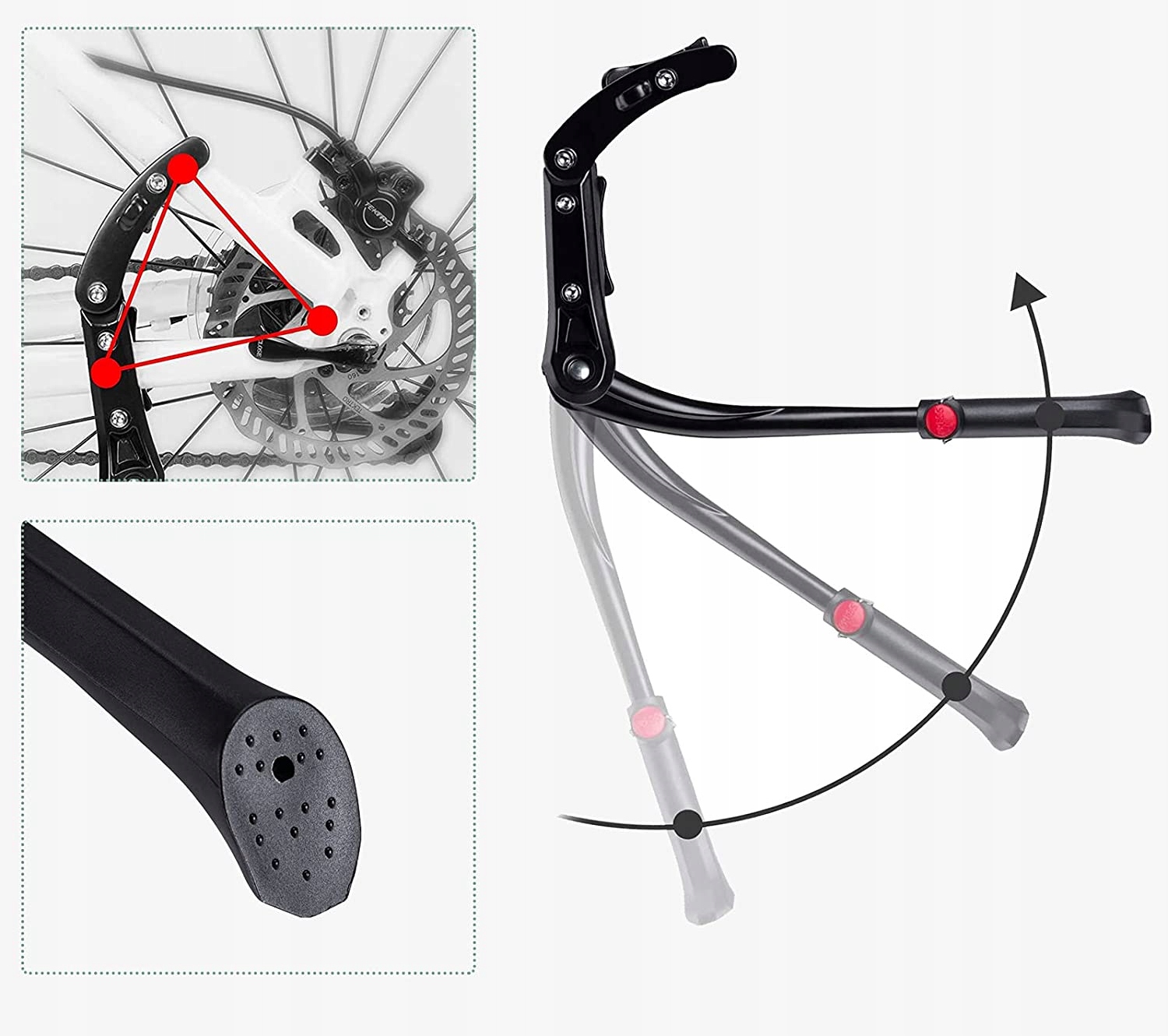 Podpórka Nóżka Stopka rowerowa Rockbros JC1005BK Rodzaj pojedyncza