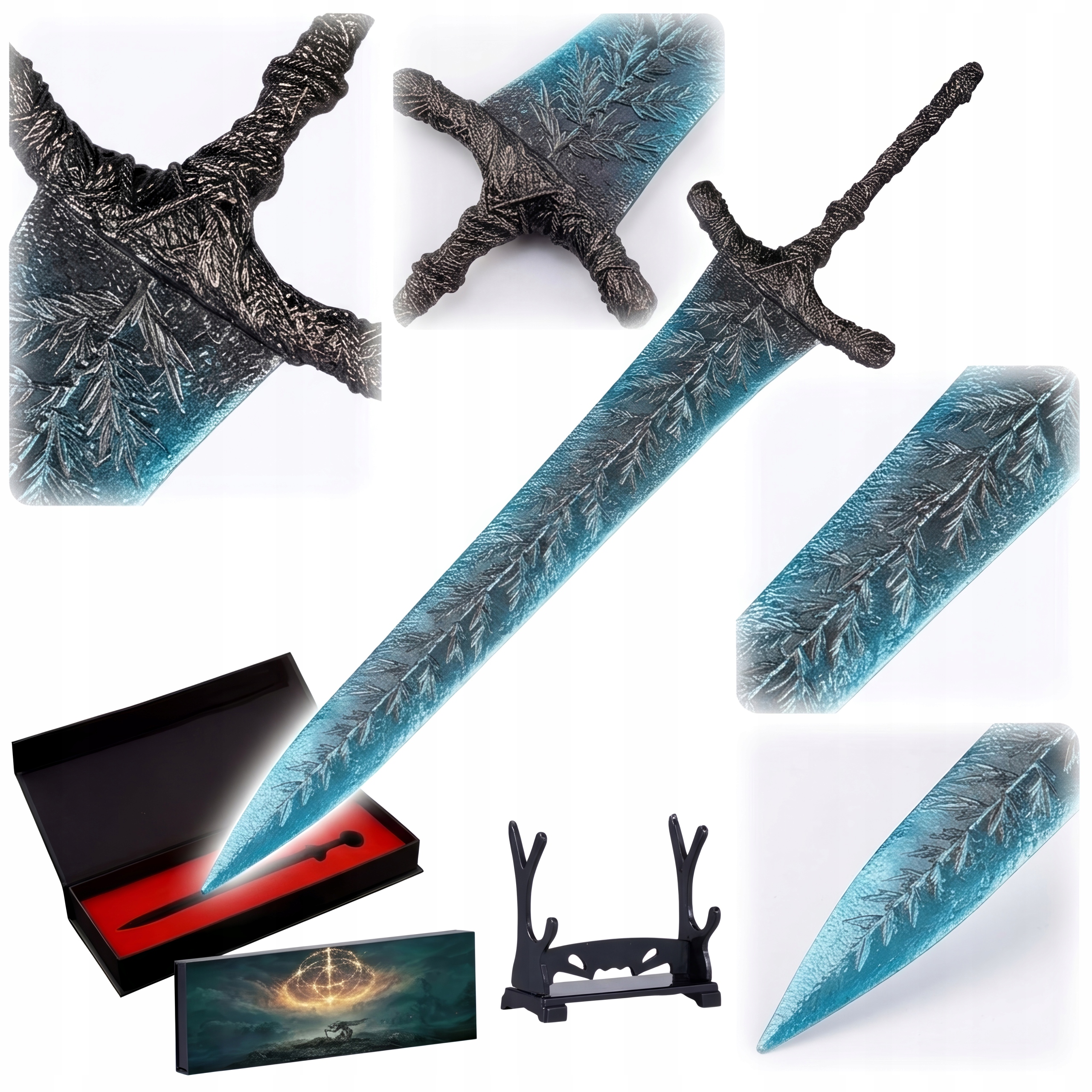 Meč Dark Moon Greatsword Elden Ring 30 cm se stojanem KW1142