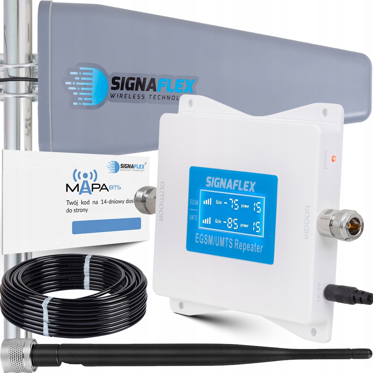 Sada Zosilňovačov Internetového Signálu Telefonu Gsm 2G 3G Antény 15 m