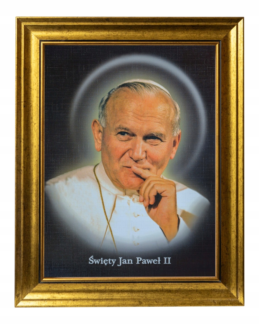Jan Pavel II Náboženský Obraz Ve Zlatém Zdobeném Rámu 30X40