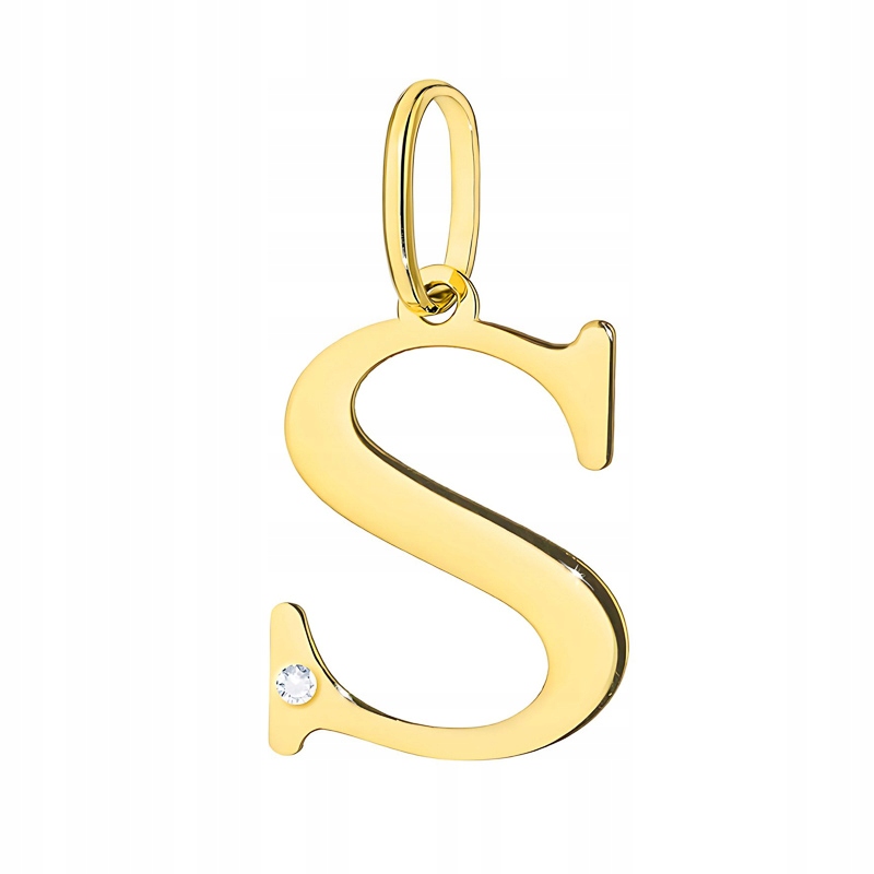 Zlatý přívěsek 585 písmeno S s briliantem 0,005 ct