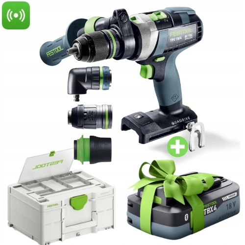 Wiertarko-wkrętarka udarowa Tpc 18/4 Basic-Set/XL Quadrive Aku Festool
