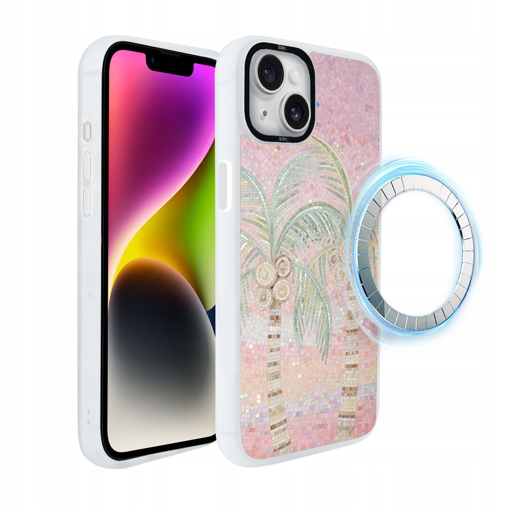 Pouzdro pro iPhone 14 Ibizu DropGuard Matt s MagSafe, Italská zahrada, bílé