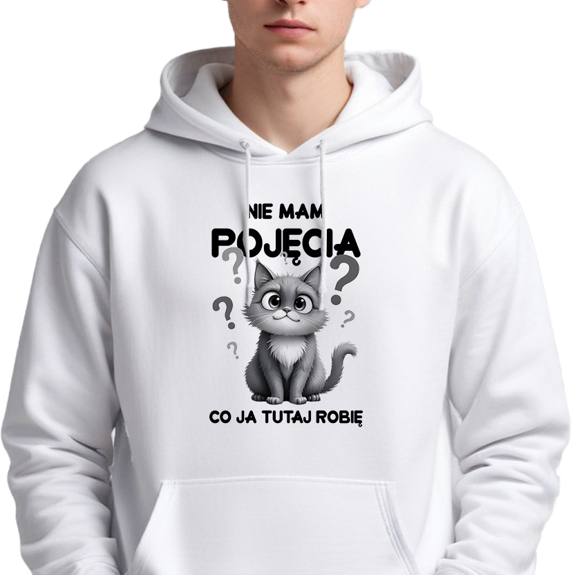 Mikina Unisex Bílá Veselý Dárek Pro Známého Co tady dělám Vel M