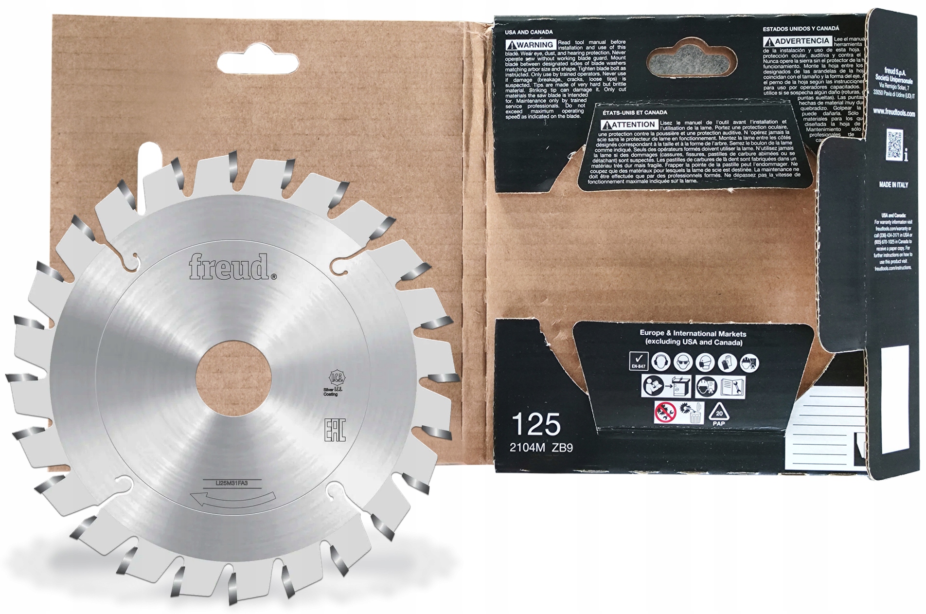 Podcinak Trapezowy Freud 125x4,3-3,1/x20 24z Do Płyt Wiórowych Mdf Laminatu