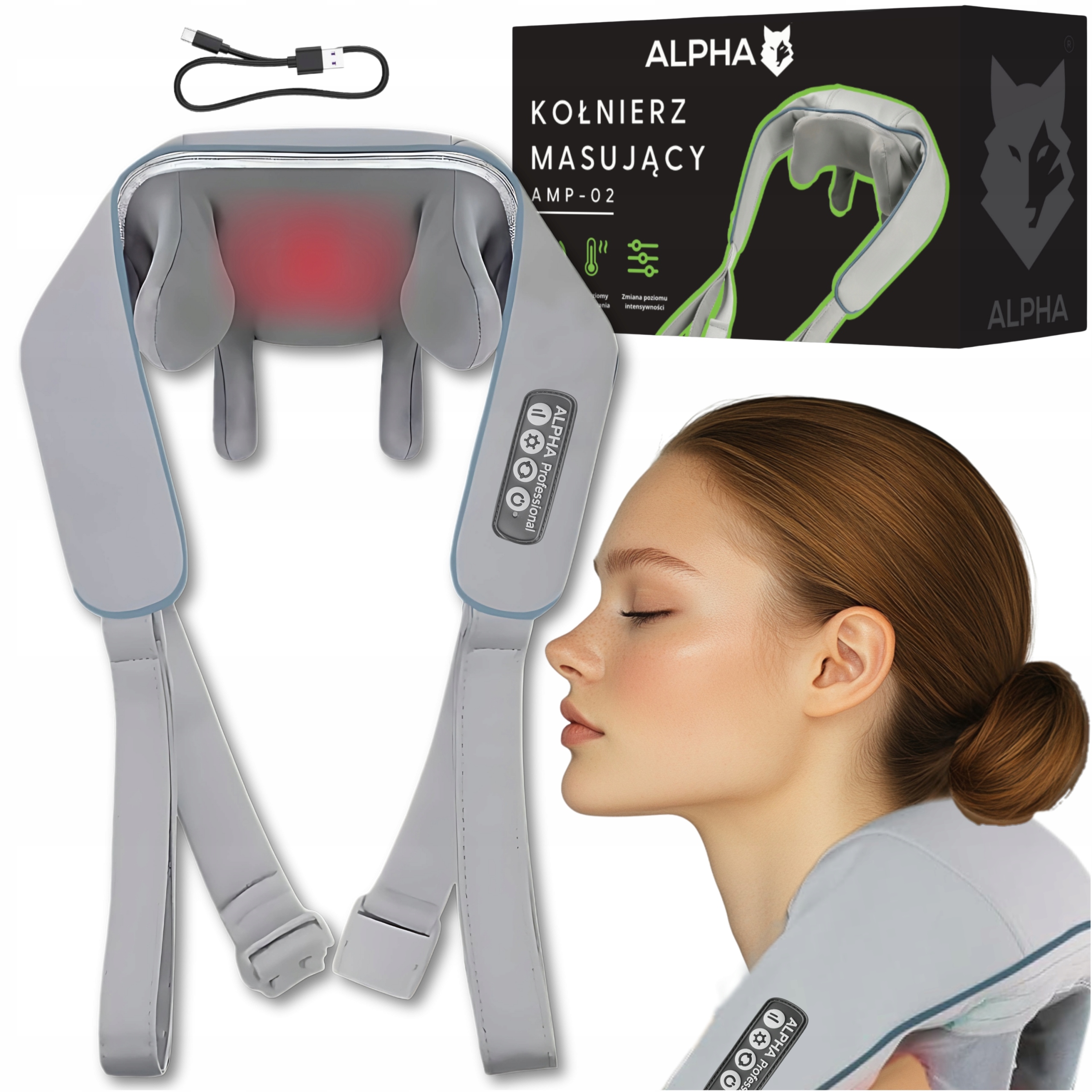 Masażer Bezprzewodowy do Pleców Szyi Karku Efekt Jak Ludzkie Dłonie Alpha
