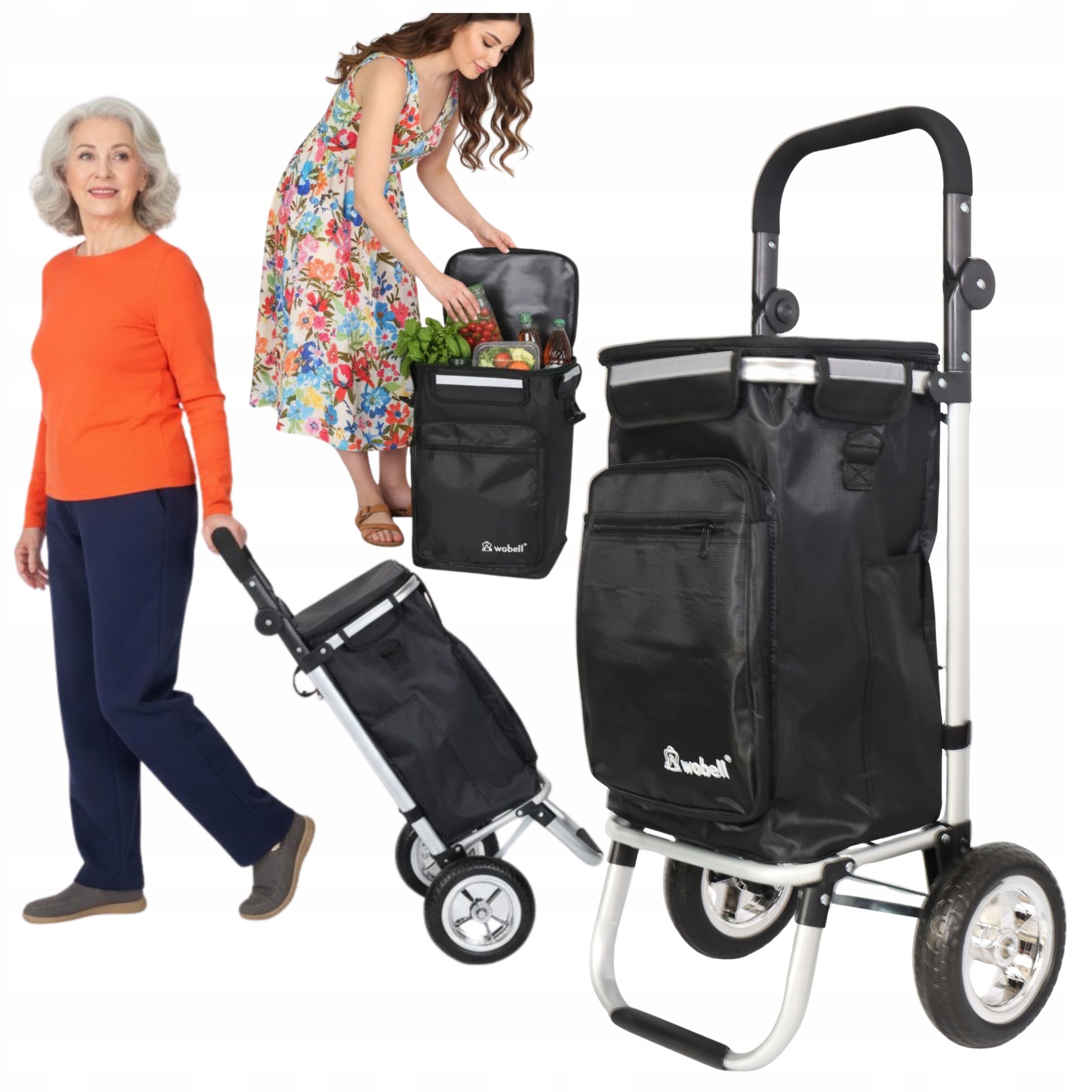 Nákupní vozík nákupní taška voděodolná termo kapsa velká lehká 45L XXL