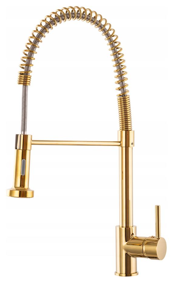 Kuchynská Batéria Zlatá Špirála S Výsuvnou Výtokom