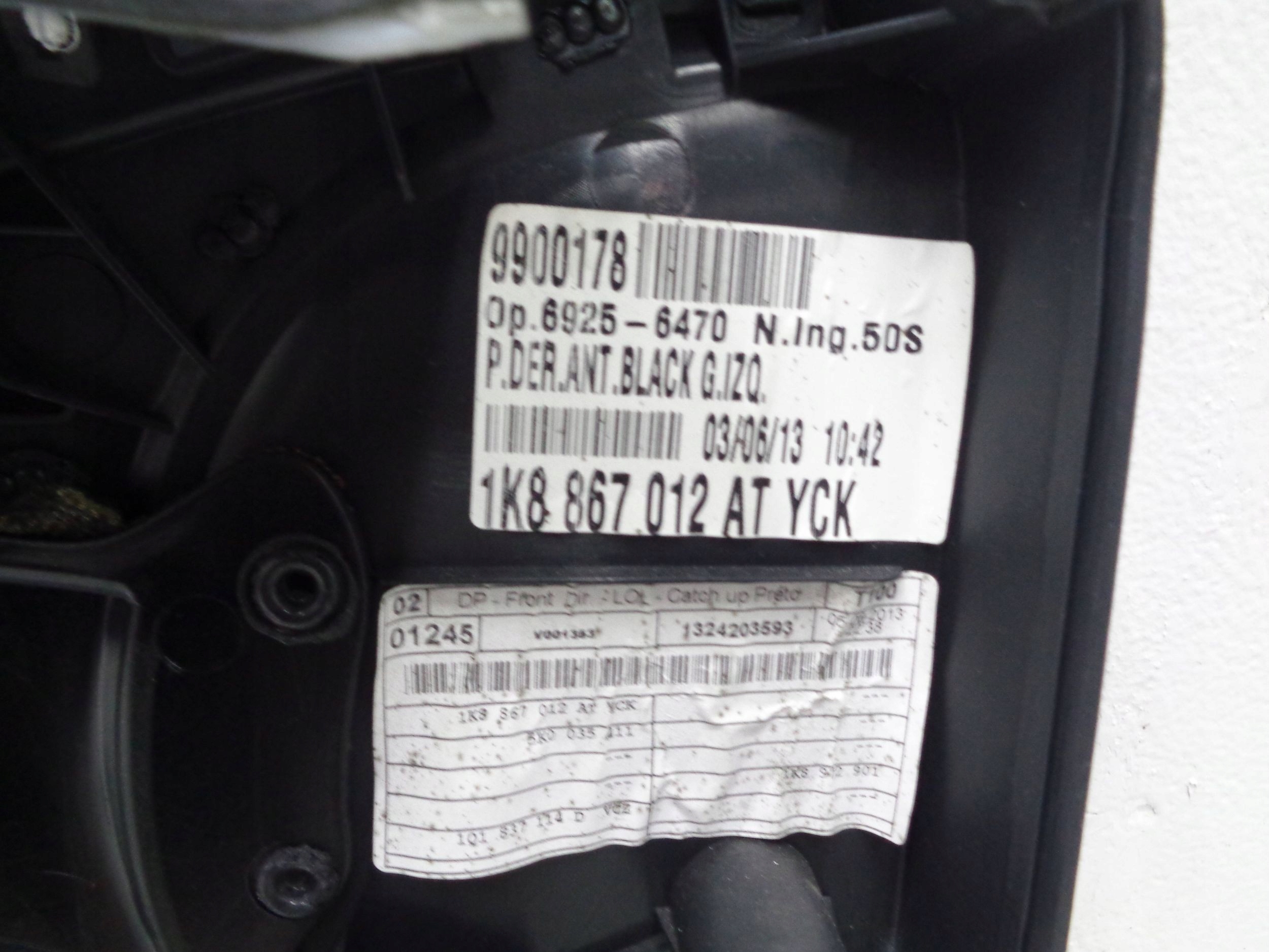 VW SCIROCCO 1K8 upholstery door right 08-16R