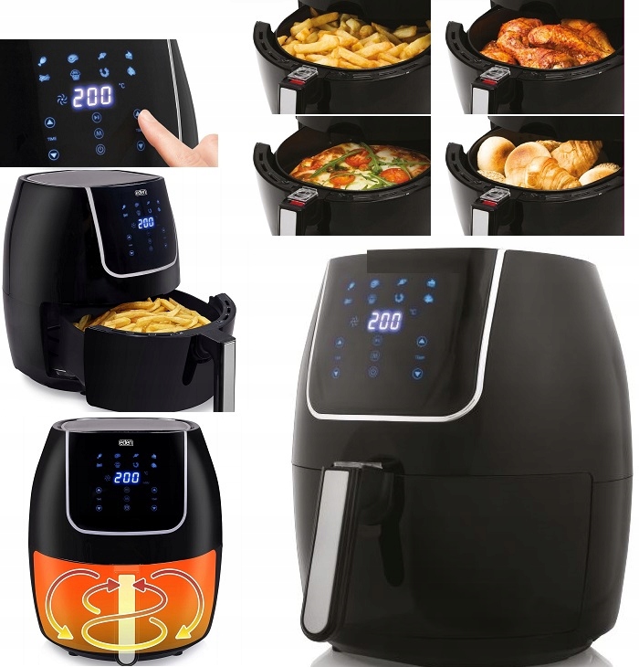 Digitálna teplovzdušná fritéza LuX Air Fryer 6L Vysoký výkon Programy Zdravo