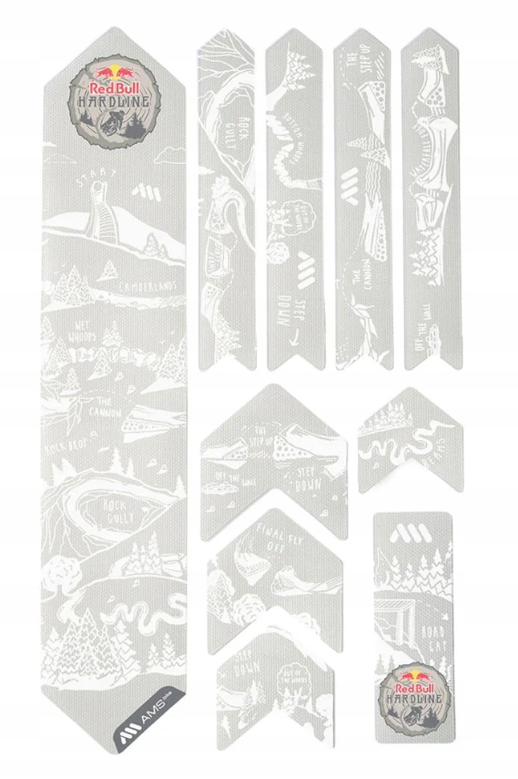 Naklejki na rower Ochrona Ramy Rowerowej Mtb Ams Red Bull Hardline Białe