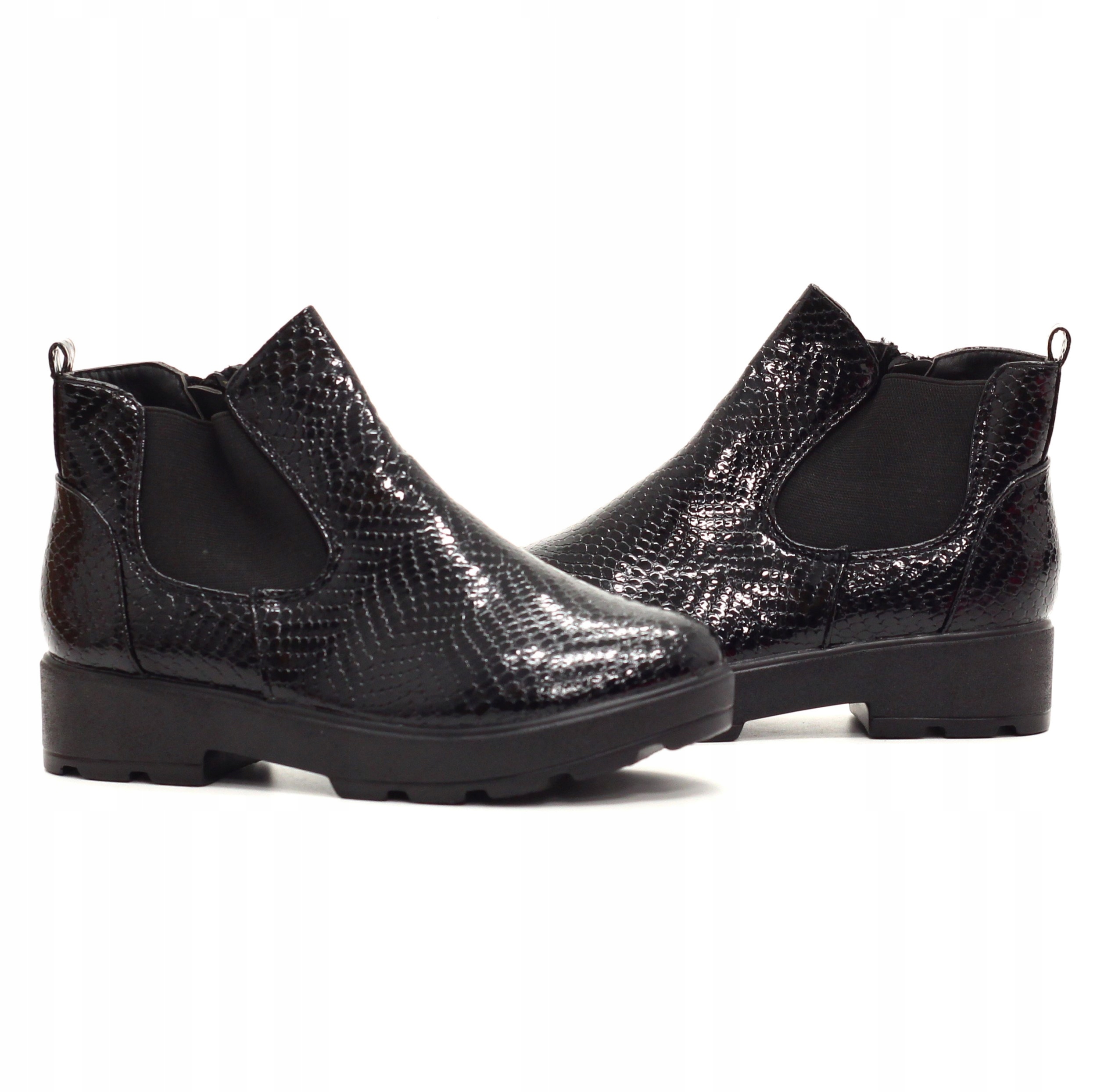 BOTKI DZIECIĘCE TRZEWIKI WIOSENNE NA SUWAK GUMA Kolor czarny