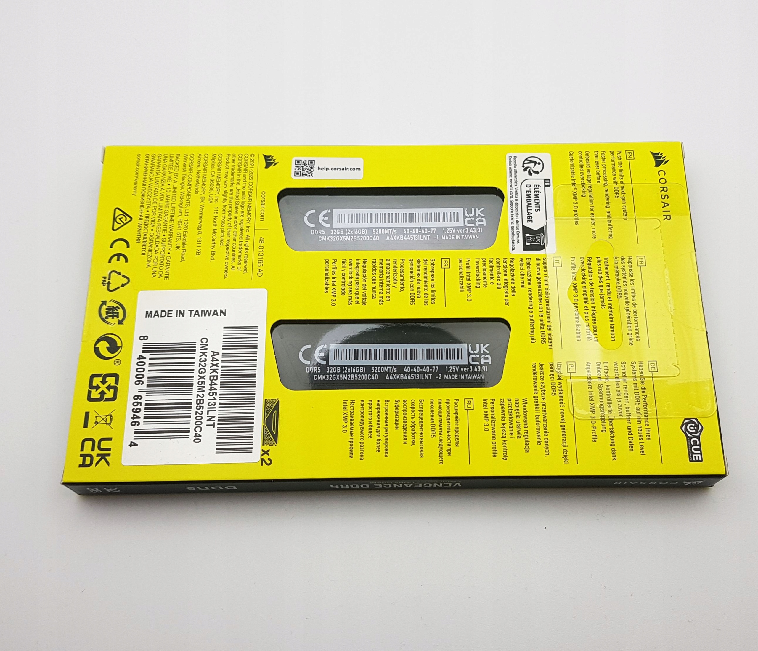 Pamięć DDR5 32GB Corsair Vengeance 5200MHz CMK32GX5M2B5200C40 Producent Corsair