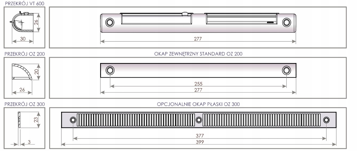 NAWIEWNIK OKIENNY DO OKNA OKIEN VENTEC BIAŁY BRĄZ VT612 Stan opakowania oryginalne