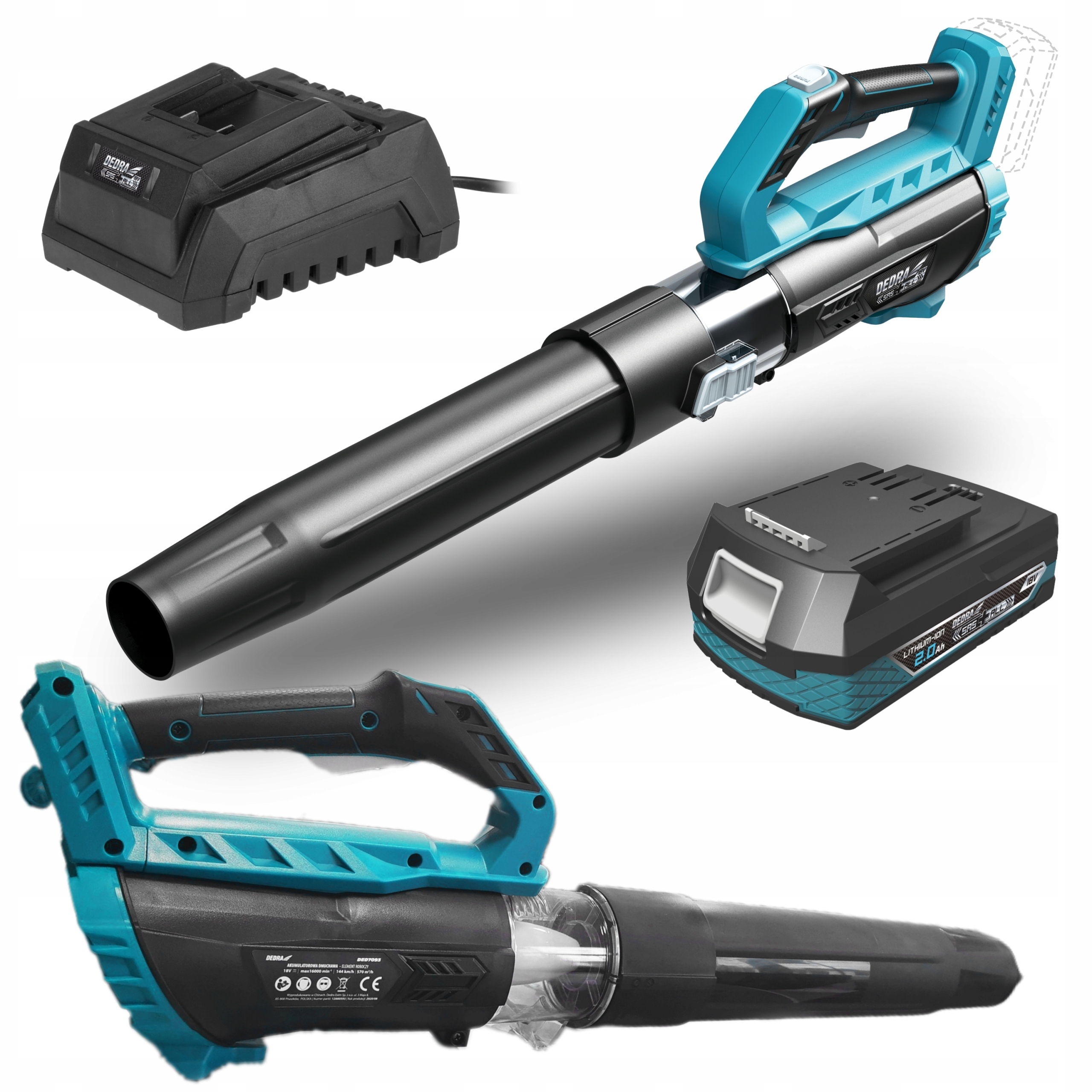 DEDRA DMUCHAWA DO LIŚCI ODKURZACZ aku 18V SAS+ 2Ah Zasilanie akumulatorowe