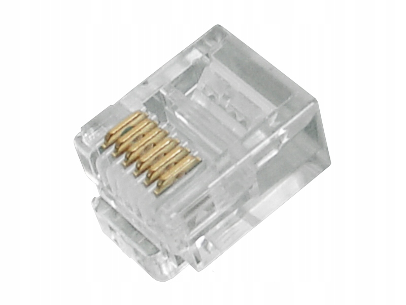 1x 100 szt. Wtyk Telefoniczny 6p6c RJ12