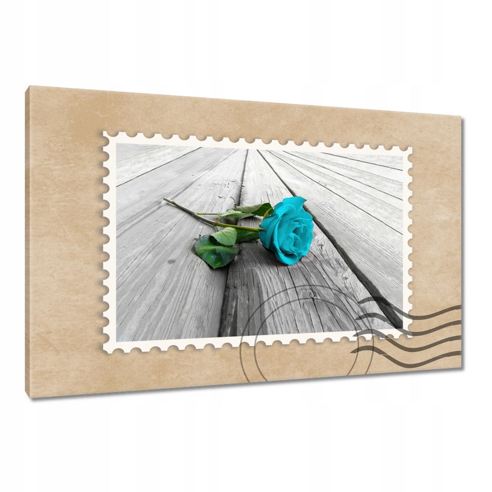 

Obrazy 120x80 Niebieska róża na deskach