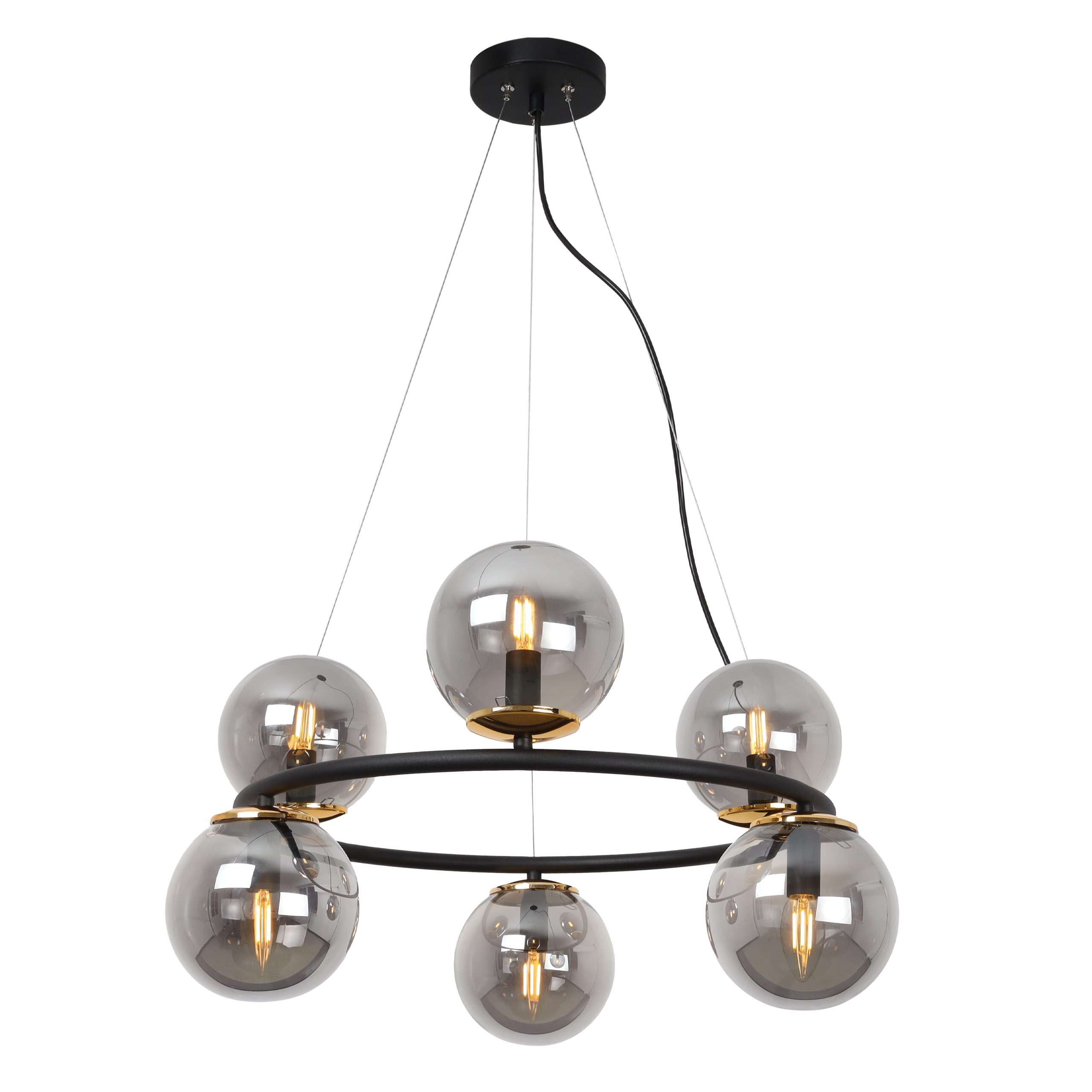 Závěsné Stropní Svítidlo Skleněný Lustr Grafitové Koule Moderní Nad Stůl