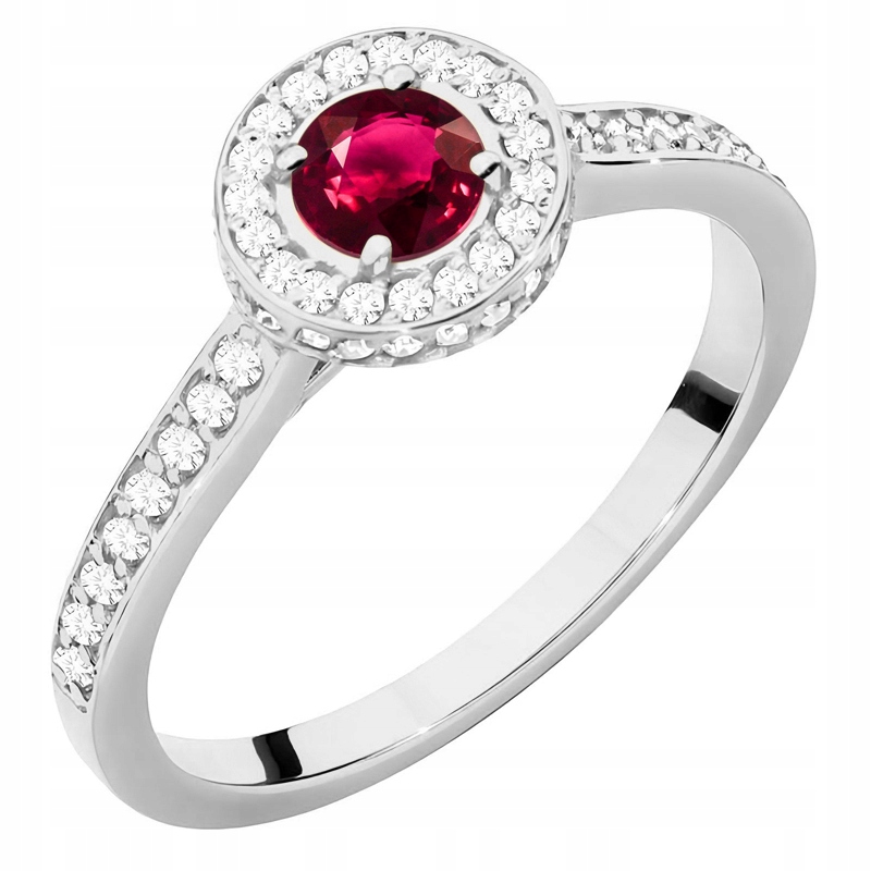 Zlatý Prstýnek 585 Rubín 0,30 ct 14k brilianty