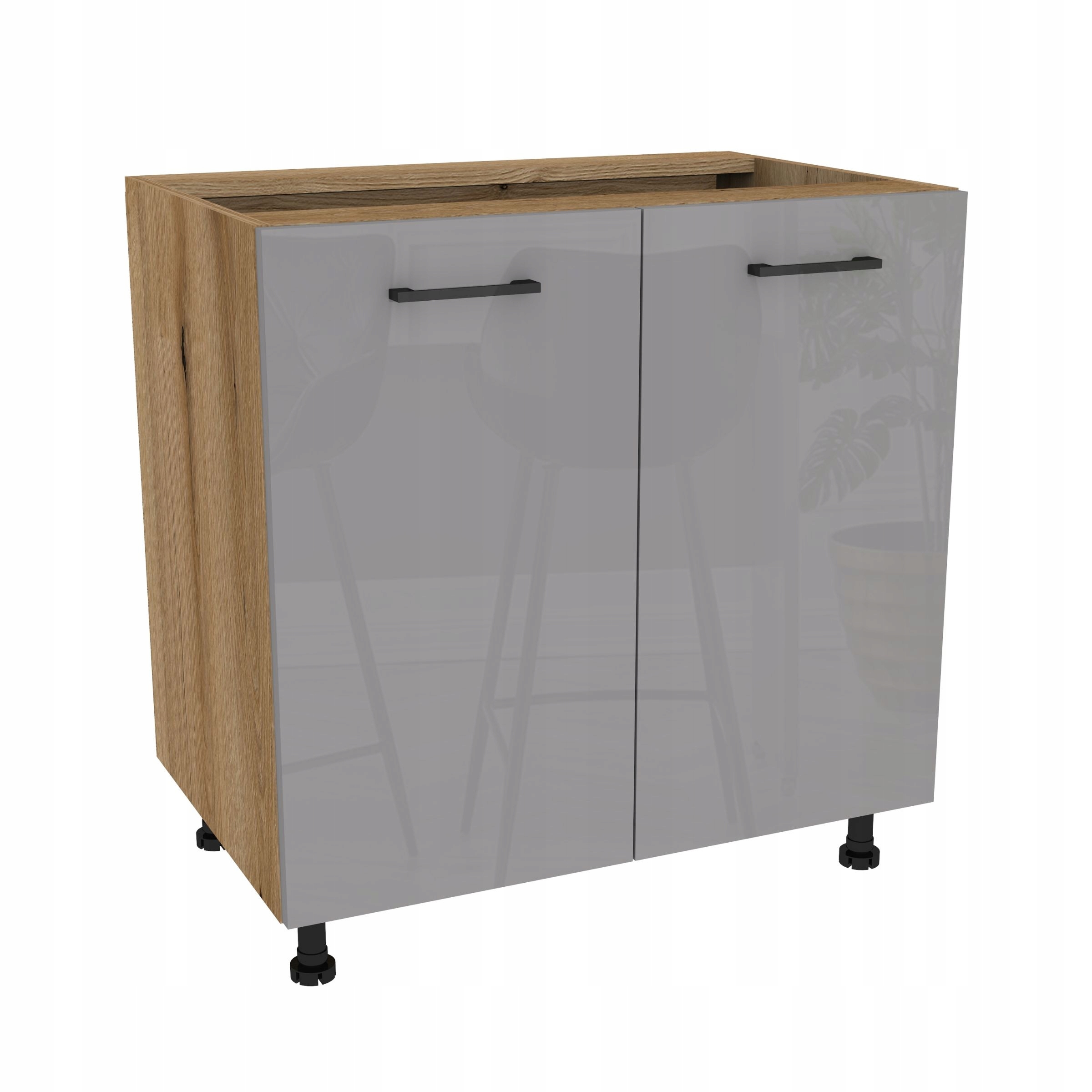 Spodná kuchynská skrinka 80 Capri korpus Dub Evoke predná časť Šedá Akryl Lesk