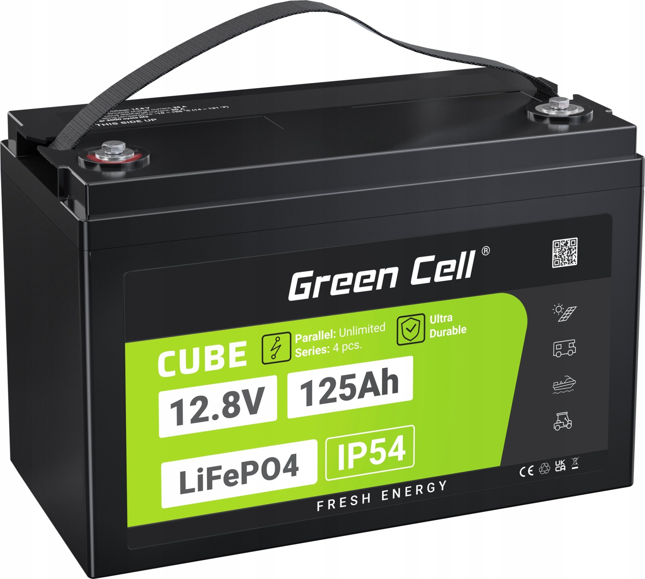 Green Cell Green Cell Cube LiFePO4 125Ah 12.8V 1600Wh Lithium Iron