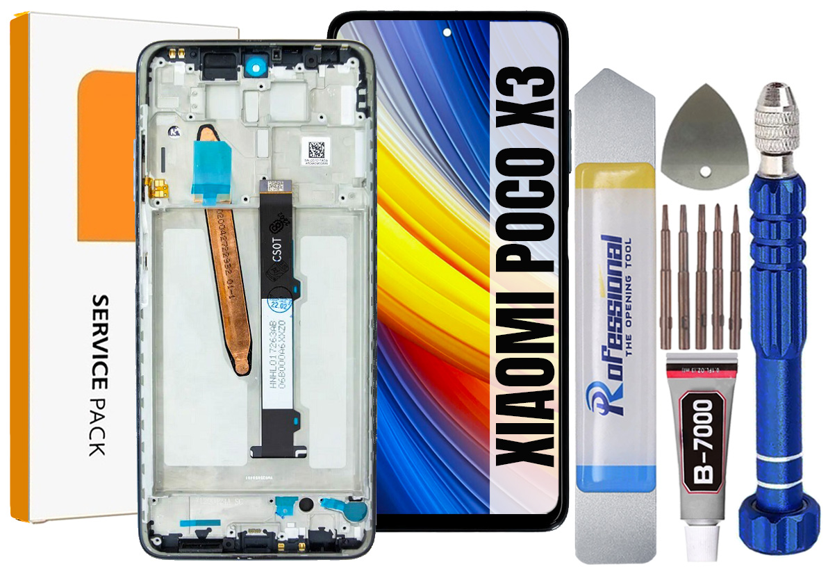 Displej Pro Xiaomi Poco X3 Originální LCD Displej Rámeček Šedý