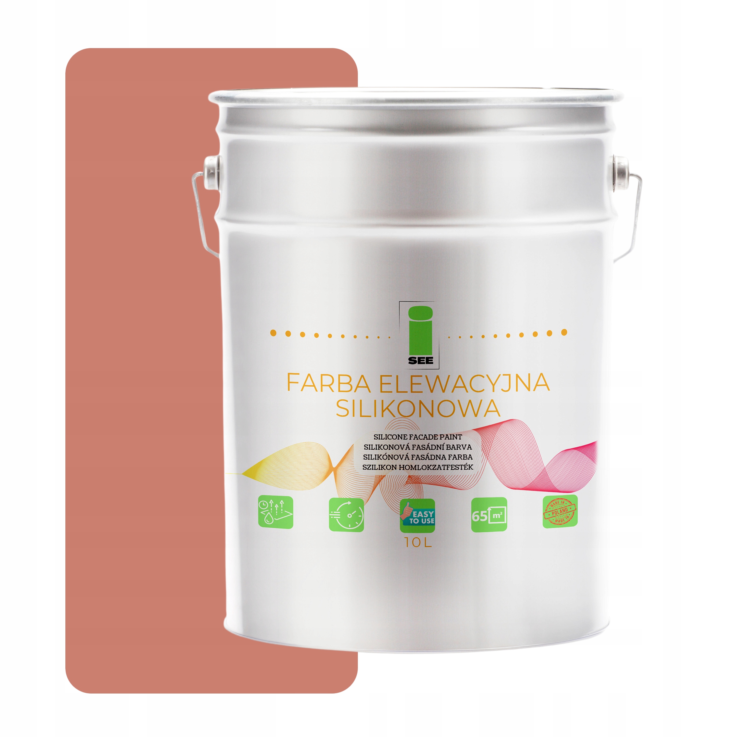 Priedušná silikónová fasádna farba 10L mat lososová ružová
