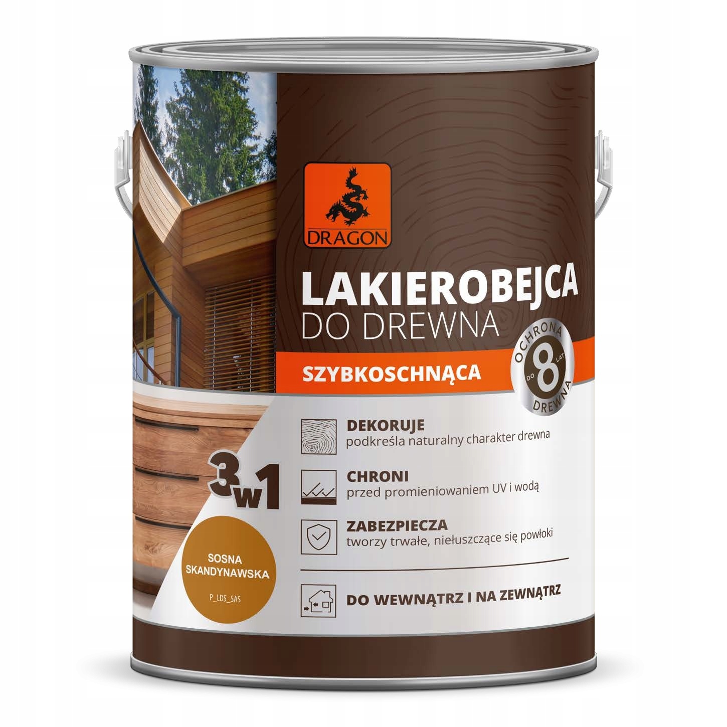 Lakierobejca Szybkoschnąca Do Drewna Dragon 3W1 5L Sosna Skandynawska
