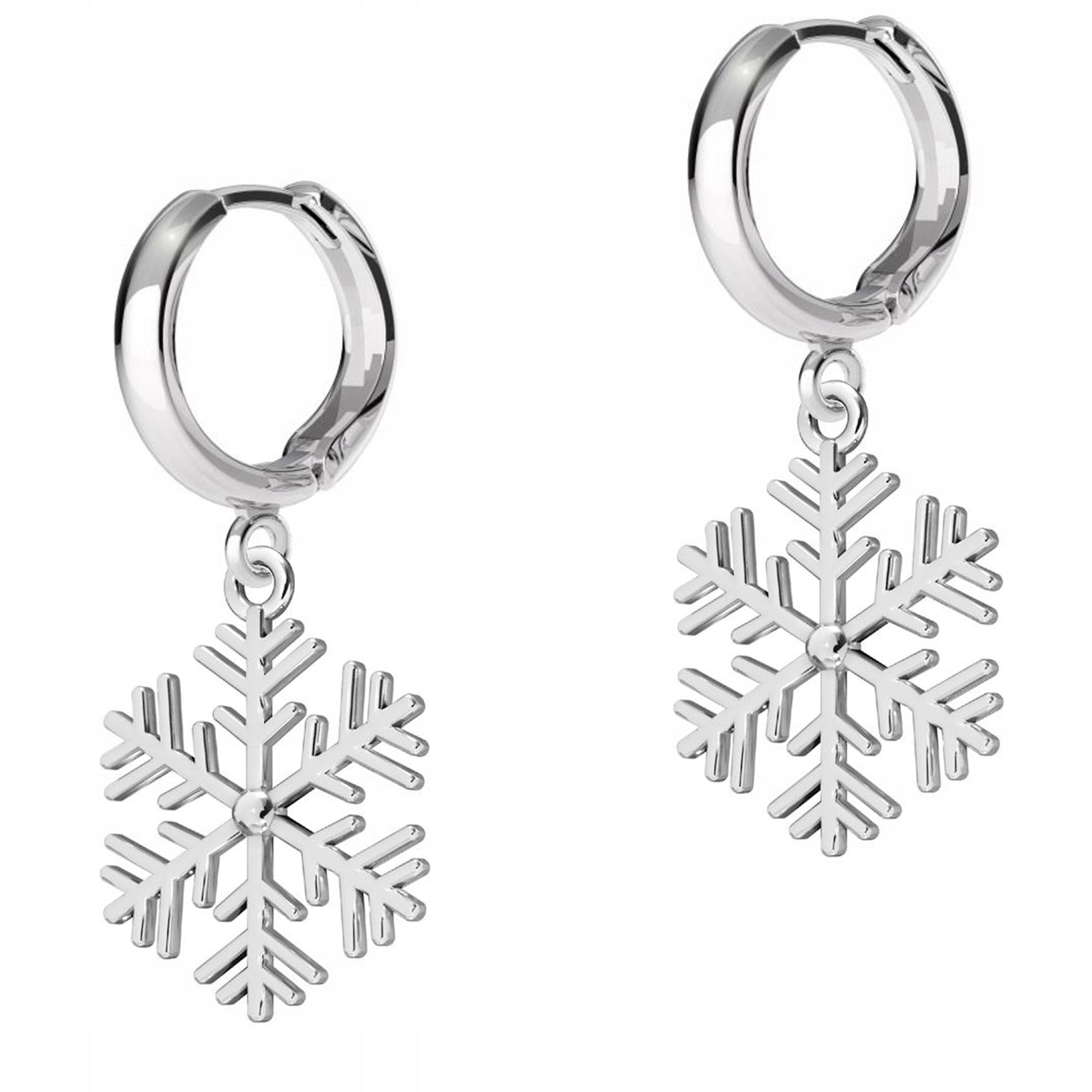 Stříbrné Náušnice Sněhové vločky Zima Sněhurky Sníh Sněhové Vločky Stříbro 925