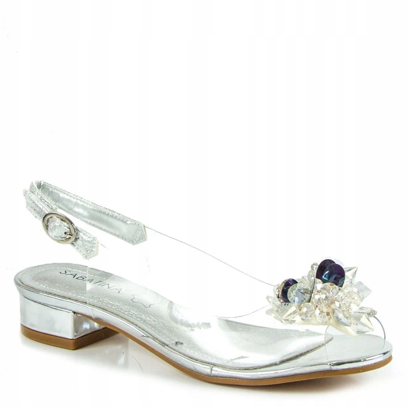 Sabatina 380-L10 Transparentní Stříbrné Sandály 40