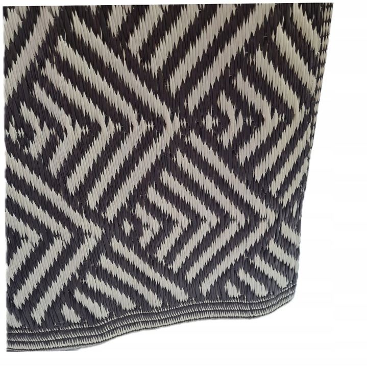 Dywan Dywanik na taras balkon mata 120 x 180 cm CZARNY Długość 180 cm